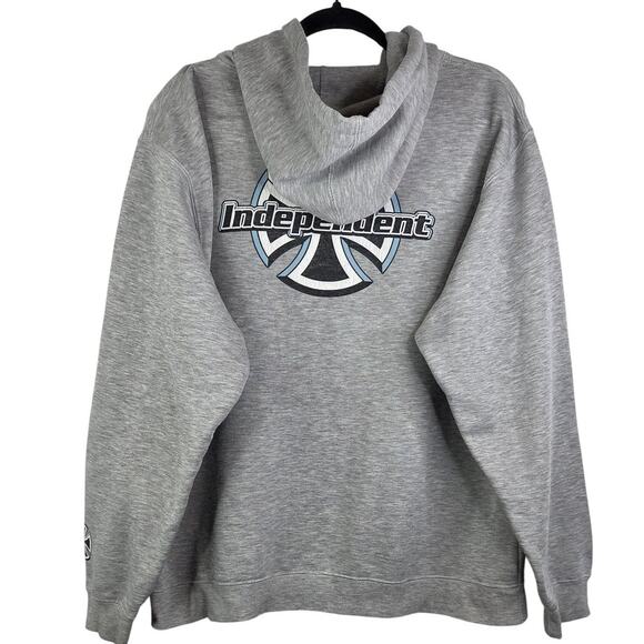 Vintage Independent Truck Co Y2K Gray Cross Logo Hoodie Sweatshirt L/XL - Picture 1 of 14